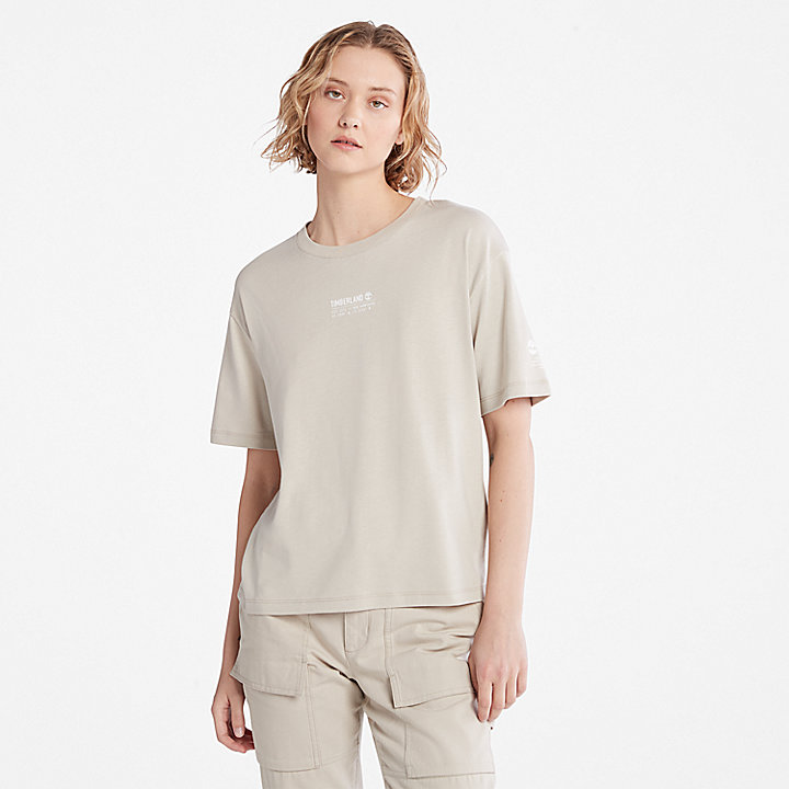 T-shirt met Tencel™ x Refibra™-technologie voor dames in grijs