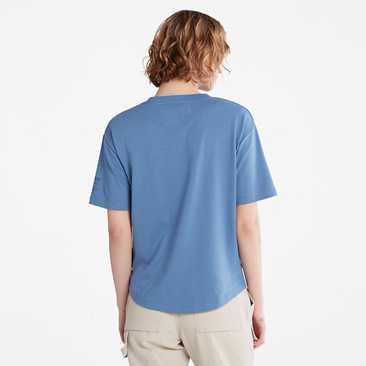 T-shirt avec technologie Tencel™ x Refibra™ pour femme en bleu-