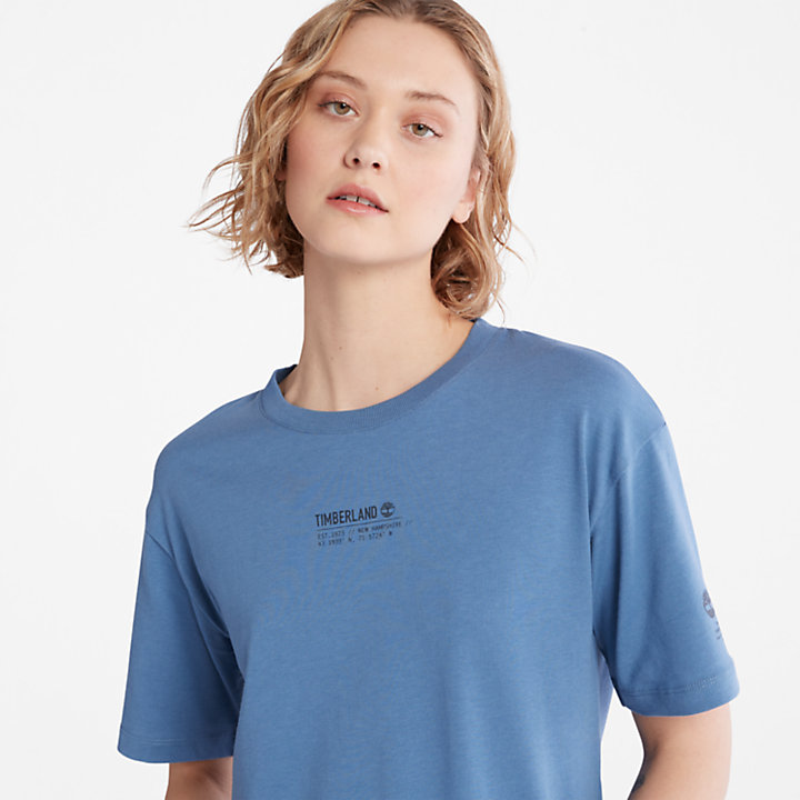 T-shirt com Tecnologia Tencel™ x Refibra™ para Mulher em azul-