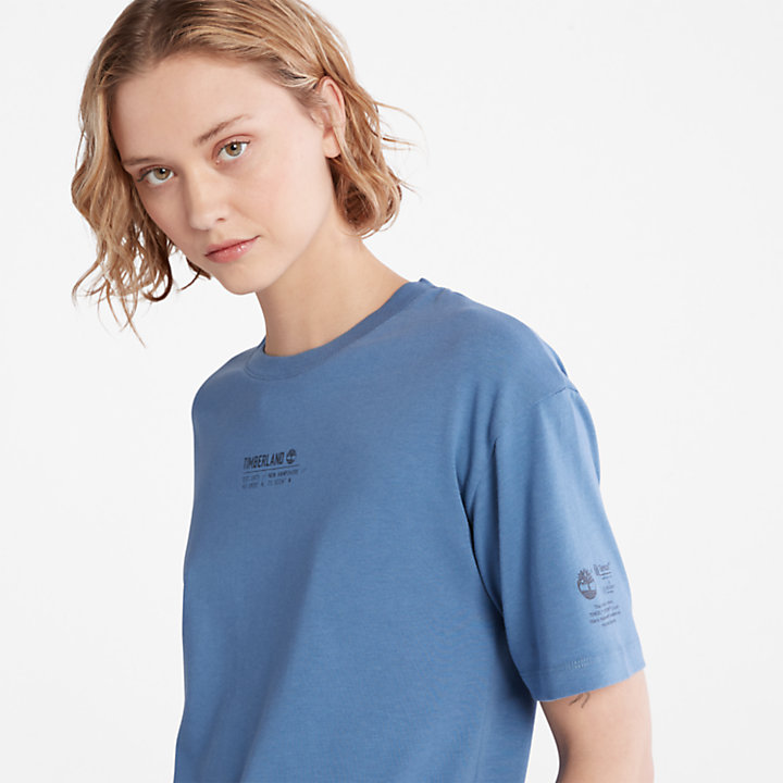 T-shirt avec technologie Tencel™ x Refibra™ pour femme en bleu-