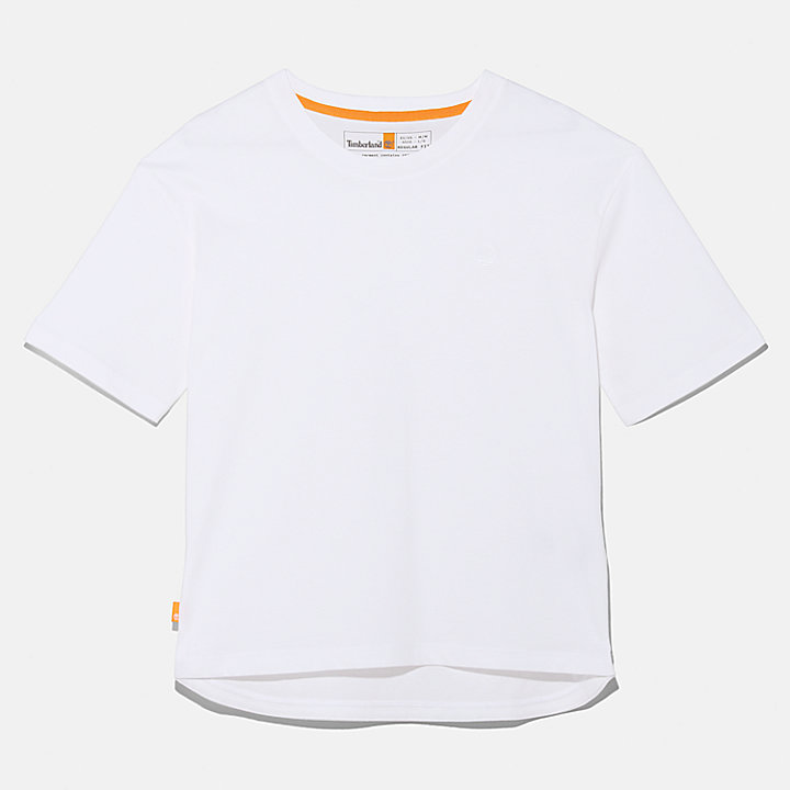 T-shirt classique à col rond pour femme en blanc