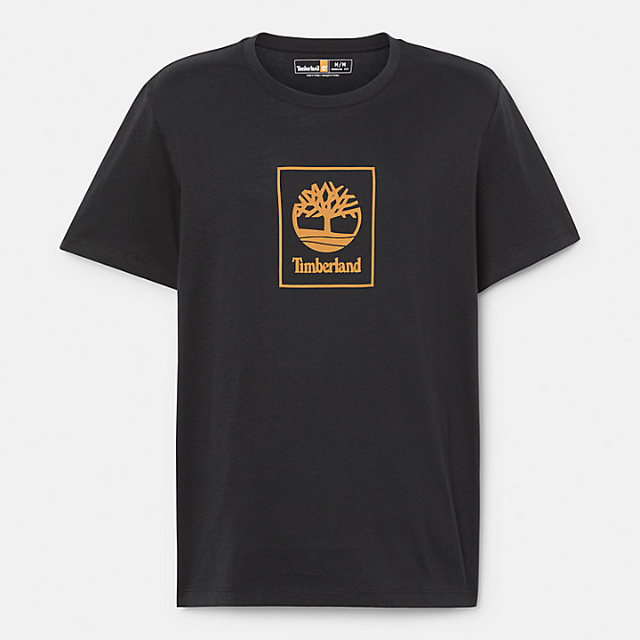 T-shirt à logo Stack pour homme en noir