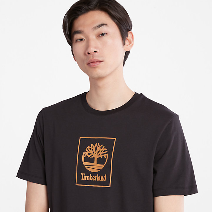 T-shirt Stack Logo da Uomo in colore nero-
