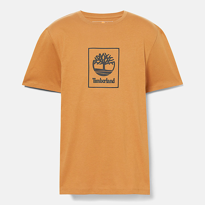 Stack T-shirt met logo voor heren in oranje