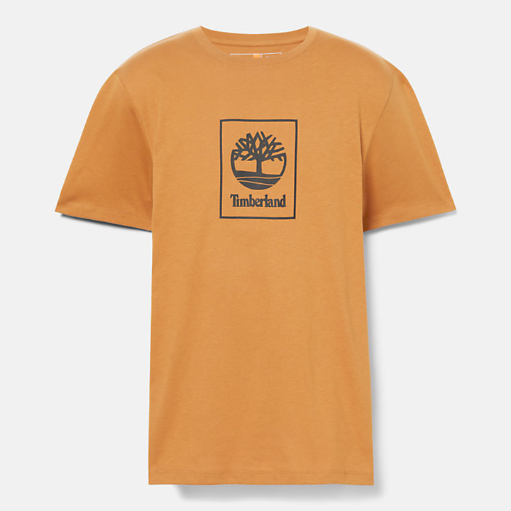 Stack Logo T-Shirt for Men in Orange-