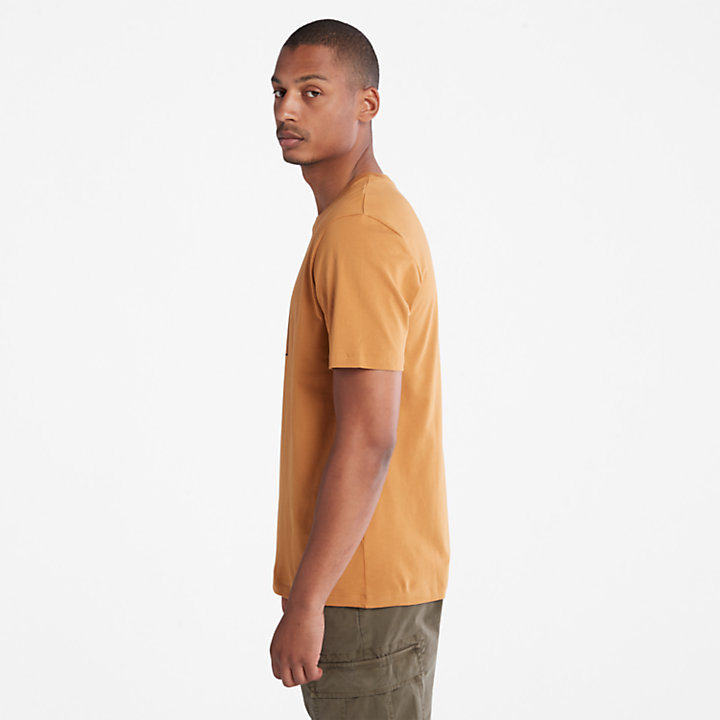 T-shirt Stack Logo da Uomo in arancione-
