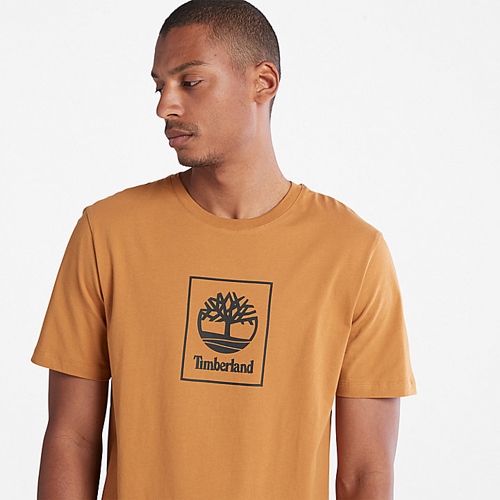 T-shirt Stack Logo para Homem em laranja