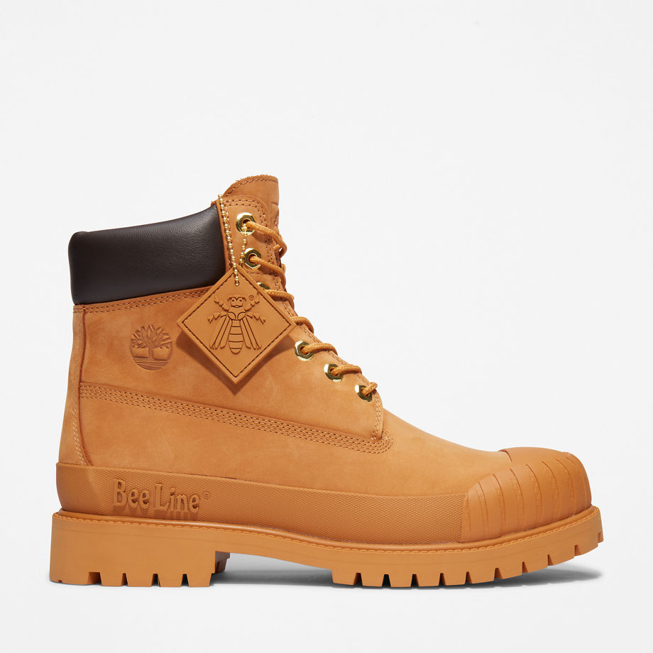 Bee Line X Timberland Premium 6 Inch Rubber-toe Boot For Men In Yellow Light Brown, Size 6.5