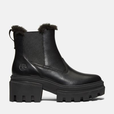 Timberland Everleigh Warm Lined Chelsea Boot For Women In Black Black