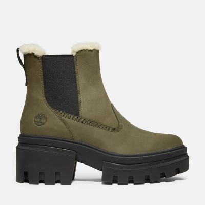 Timberland Everleigh Warm Lined Chelsea Boot For Women In Dark Green Green