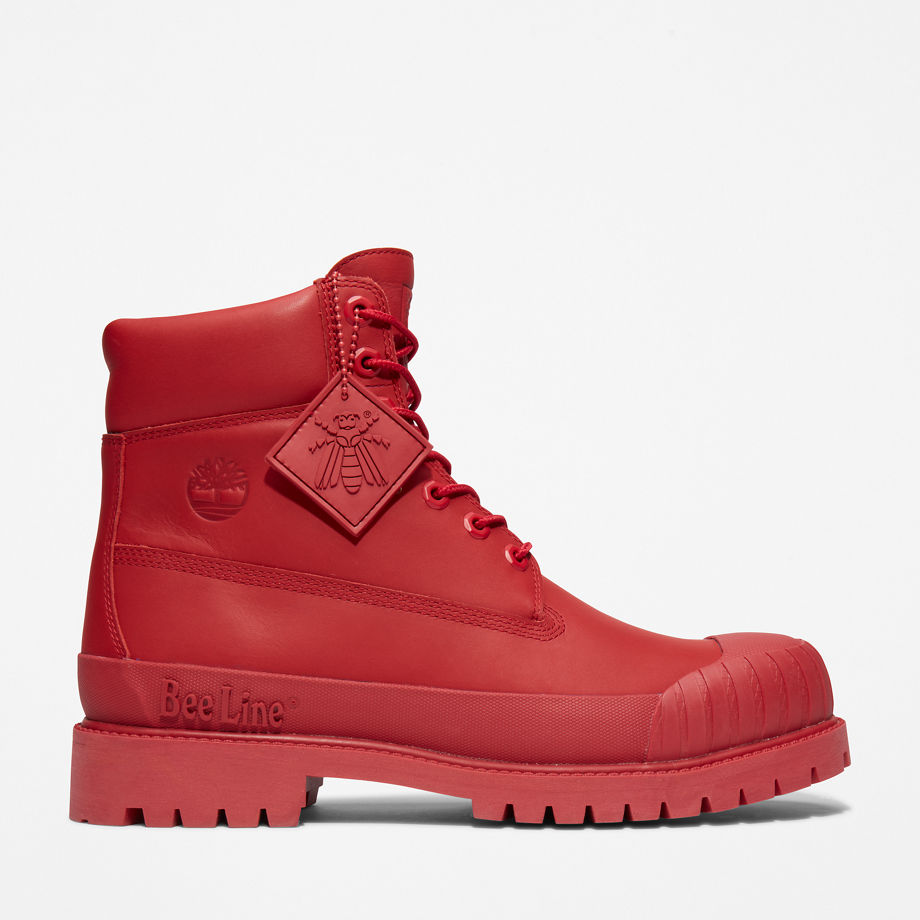 Bee Line X Timberland Premium 6 Inch Rubber-toe Boot For Men In Red Red
