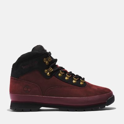 Timberland Euro Hiker Leather Boot For Men In Burgundy Burgundy