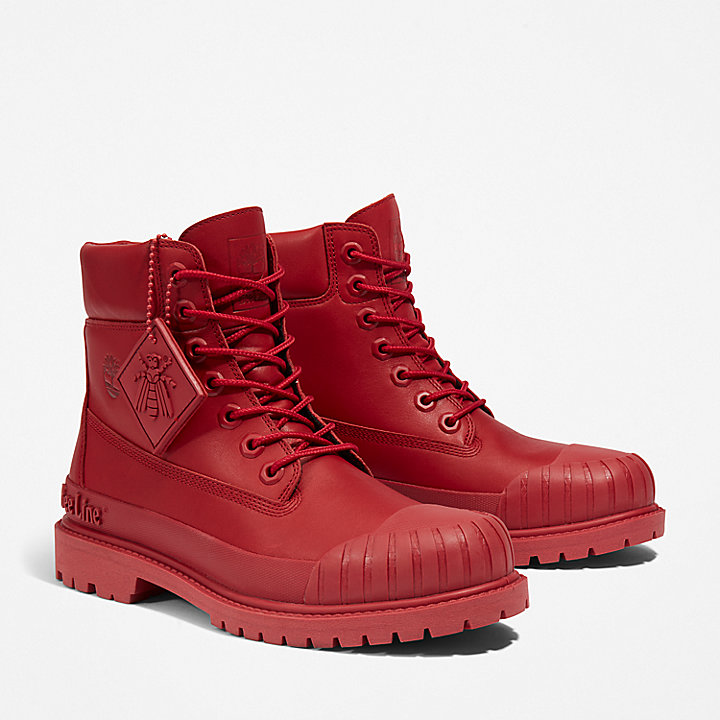 Bee Line x Timberland® Premium 6 Inch Rubber-Toe Boot voor dames in rood