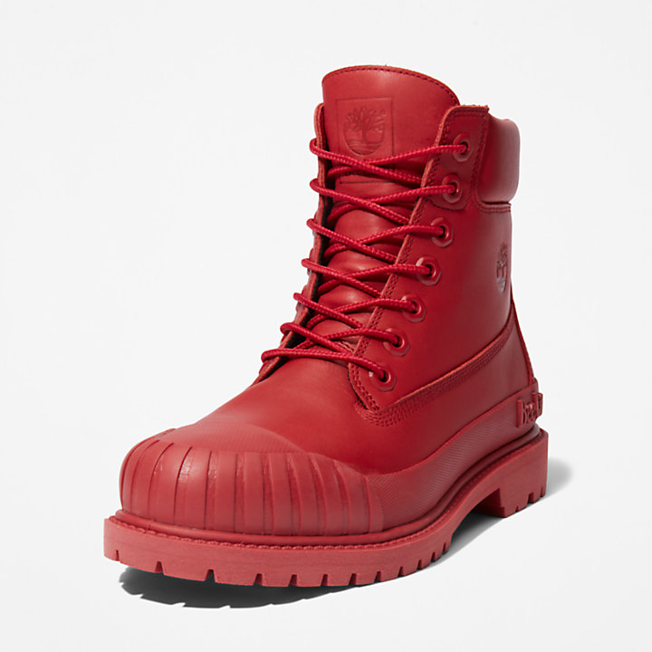 Bee Line x Timberland® Premium 6 Inch Rubber-Toe Boot voor dames in rood-
