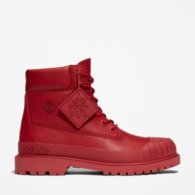 Bee Line X Timberland Premium 6 Inch Rubber-toe Boot For Women In Red Red, Size 4