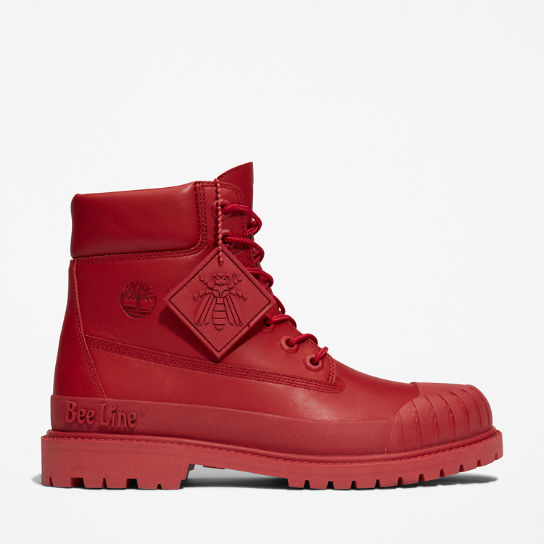 Bee Line x Timberland® Premium 6 Inch Rubber-Toe Boot voor dames in rood | Timberland