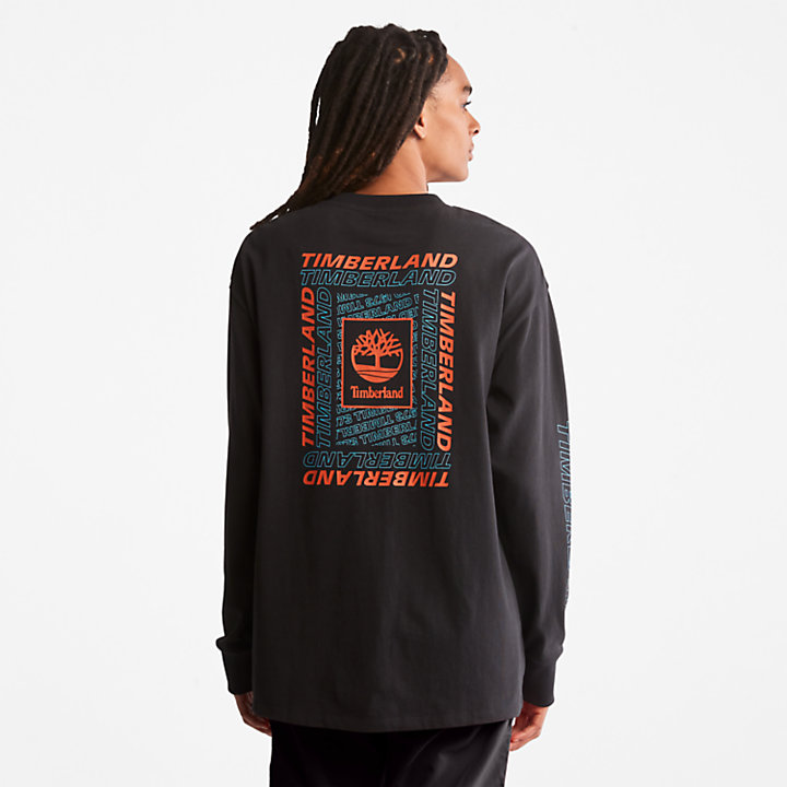 Outdoor Archive Langarm-T-Shirt mit Grafik in Schwarz-