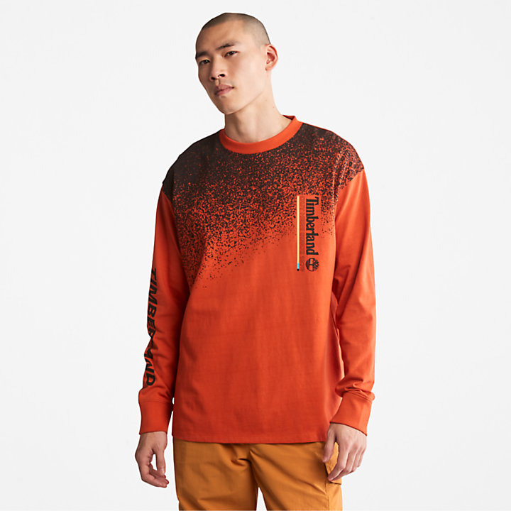 Outdoor Archive Langarm-T-Shirt mit Grafik in Orange-