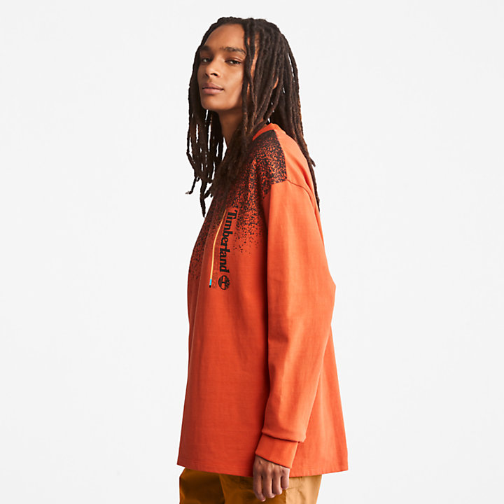 T-shirt à manches longues avec motif Outdoor Archive en orange-