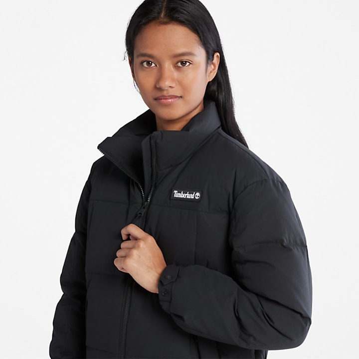 Oversized Down-free Puffer Jacket for Women in Black-