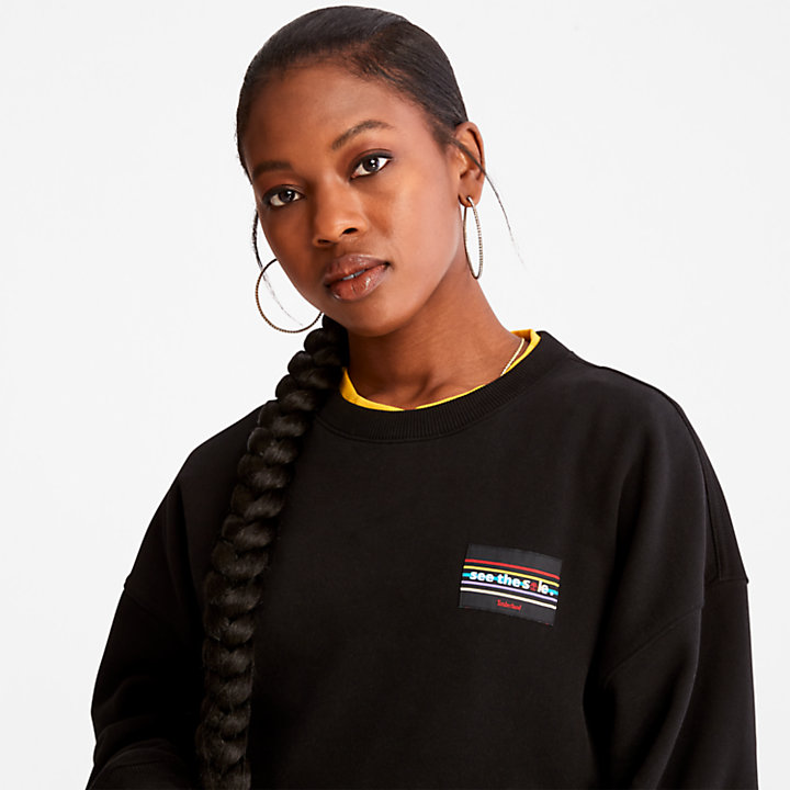 Sweat-shirt à col rond Black History Month pour unisexe en noir-