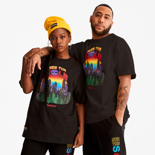 T-shirt à imprimé graphique Black History Month pour unisexe en noir | Timberland
