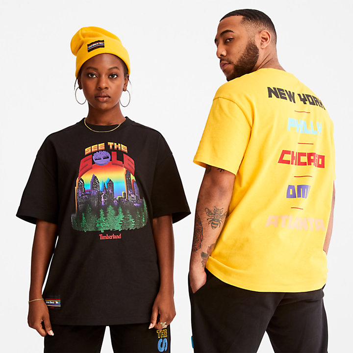 Black History Month T-Shirt mit Grafik für All Gender in Gelb-
