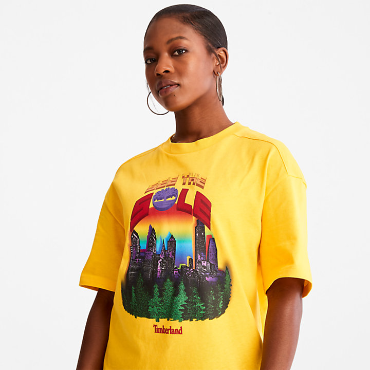 Black History Month T-Shirt mit Grafik für All Gender in Gelb-