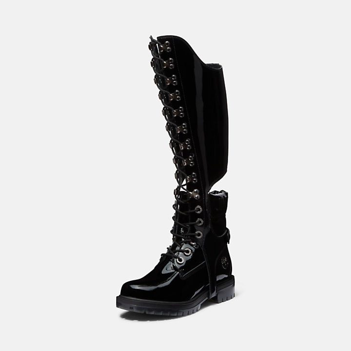 Jimmy Choo x Timberland® 6 Inch Boot with Knee-High Harness for Women in Black-
