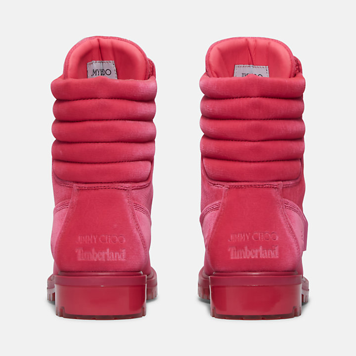 Jimmy Choo x Timberland® 6-Inch-Boot mit gestepptem Rand für Damen in Pink-