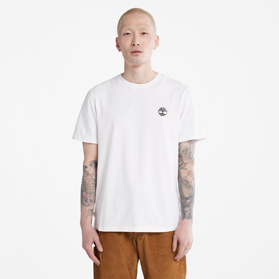 Camiseta con múltiples logotipos para hombre en blanco | Timberland