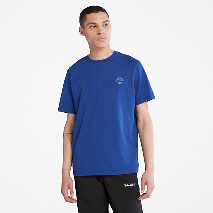T-shirt da Uomo Multi-logo in blu-