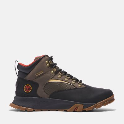 Timberland Waterproof Mount Lincoln Mid Hiker Boot For Men In Black And Brown Black