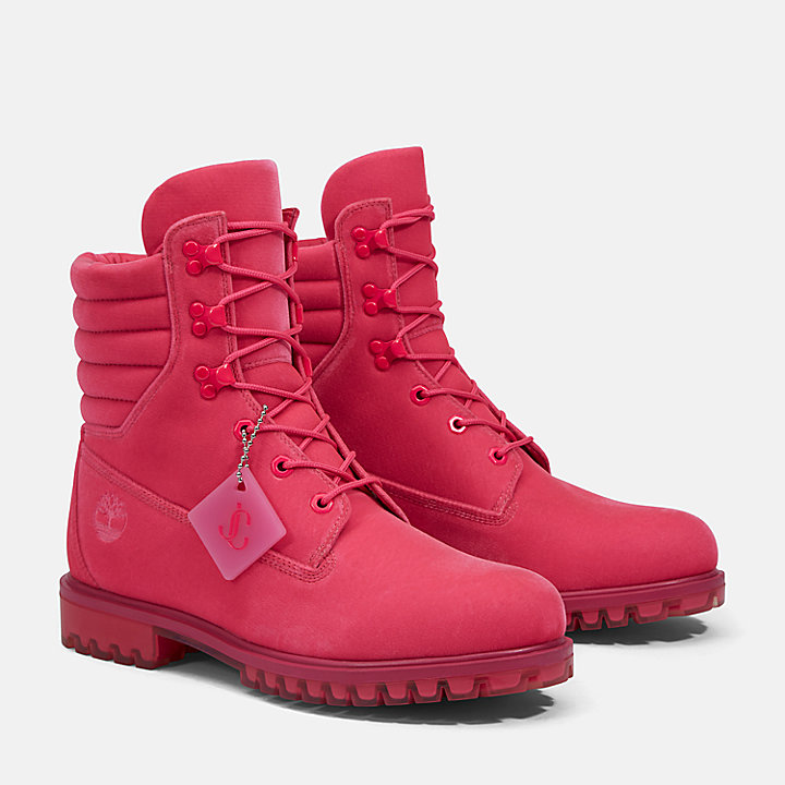 Jimmy Choo x Timberland® 6 Inch Puffer-Collar Boot voor heren in roze