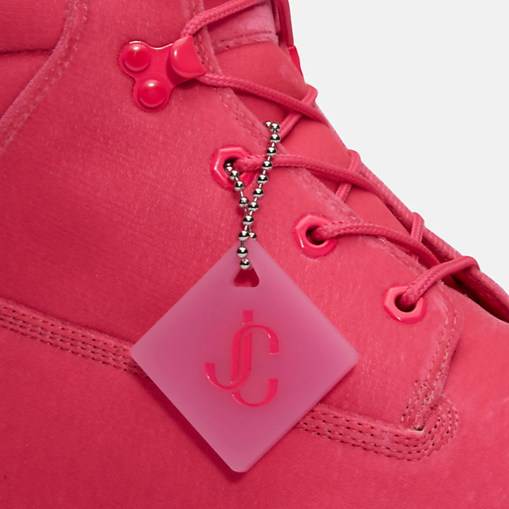 Jimmy Choo x Timberland® 6-Inch-Boot mit gestepptem Rand für Herren in Pink-