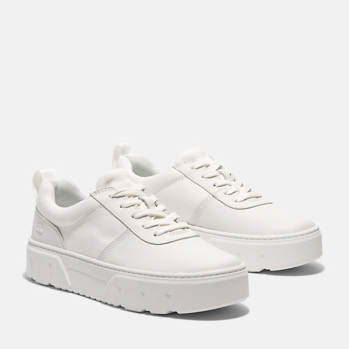 Laurel Court Lace-Up Trainer for Women in White-