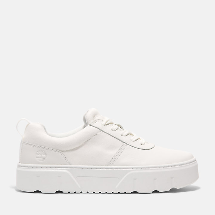 Laurel Court Lace-Up Trainer for Women in White-