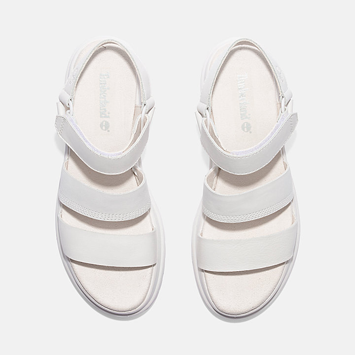London Vibe Sandale mit drei Riemen für Damen in Weiß