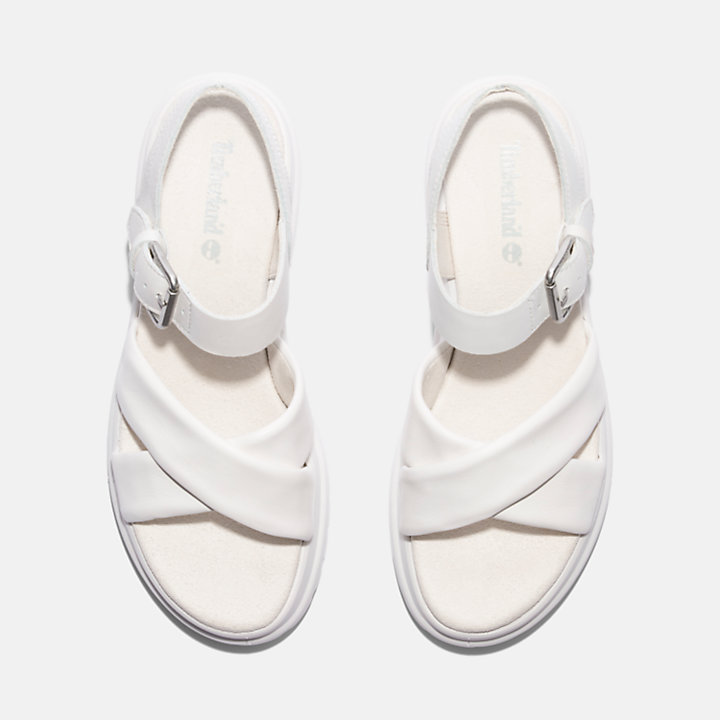 London Vibe Sandale mit überkreuzten Riemen für Damen in Weiß-