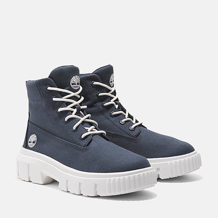 Greyfield Mid Lace-up Boot voor dames in donkerblauw