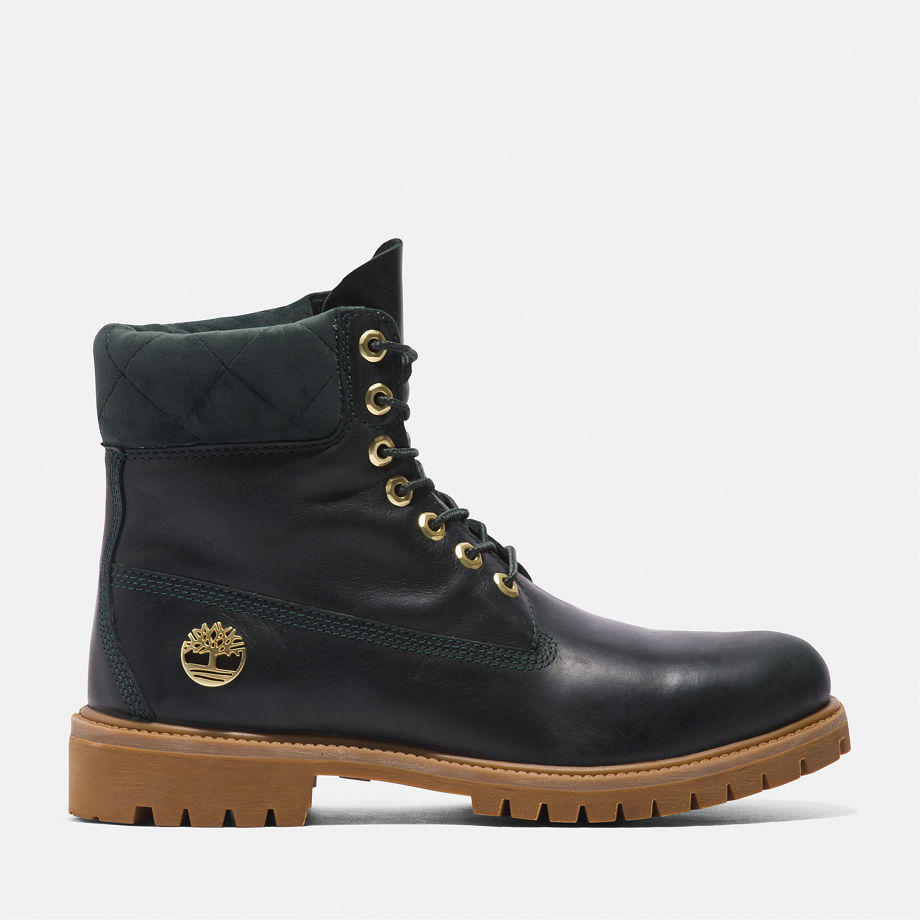 Timberland Premium 6 Inch Boot For Men In Black/green Black, Size 10.5