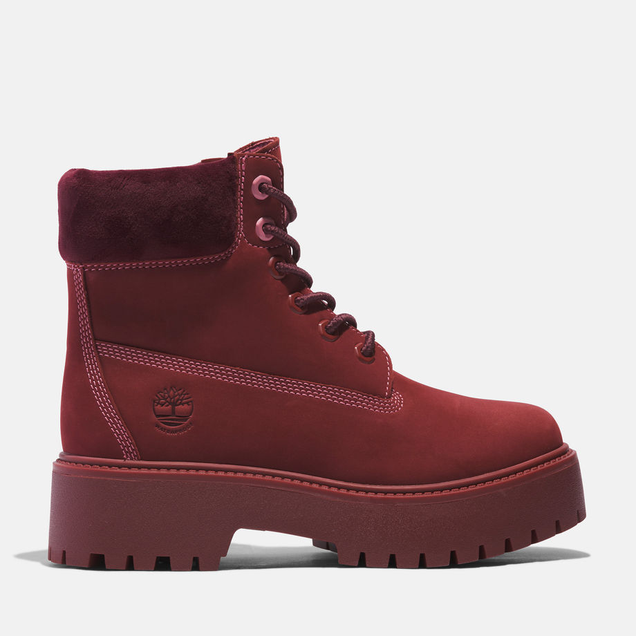 Timberlandâ€¯heritage Stone Street 6 Inch Boot For Women In Red Red, Size 4.5