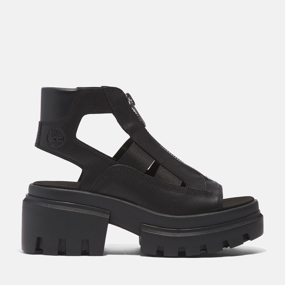 Timberland Everleigh Gladiator Sandal For Women In Black Black, Size 6