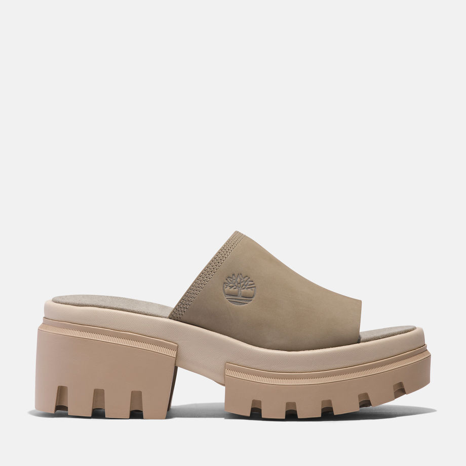 Timberland Everleigh Slide Sandal For Women In Beige Beige, Size 6