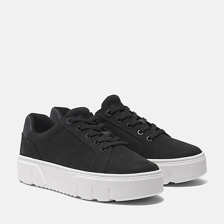 Low Lace-Up Trainer for Women in Black