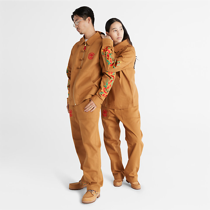 CLOT x Timberland® Duck Canvas Chore Jack in donkergeel-