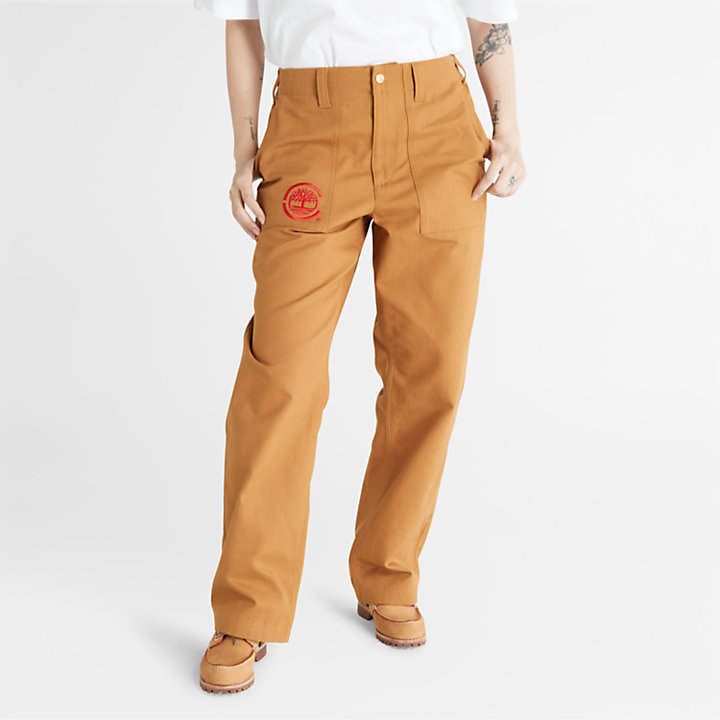 Pantalon de travail en toile dense CLOT x Timberland® en jaune foncé-