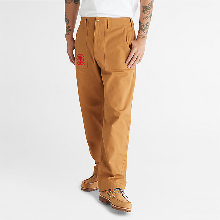 Pantalon de travail en toile dense CLOT x Timberland® en jaune foncé
