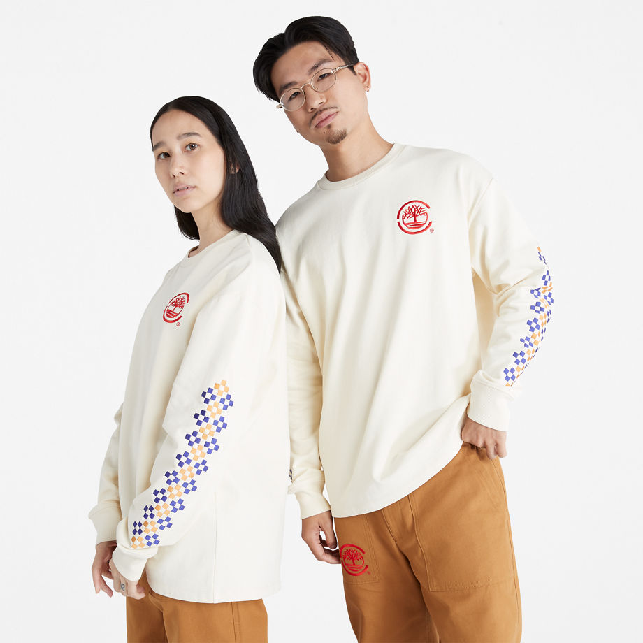 Clot X Timberland® Long-sleeved T-shirt In Beige White Men, Size S