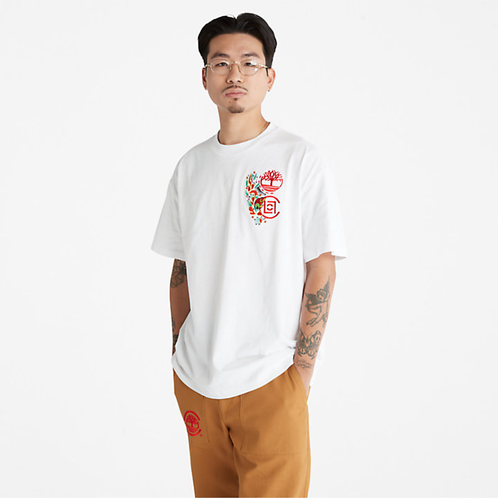 CLOT x Timberland® Kurzarm-T-Shirt in Weiß-